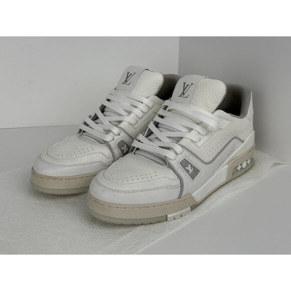 Louis Vuitton LV Trainer White Leather Men's Sneakers Size 9 - Picture 1 of 12